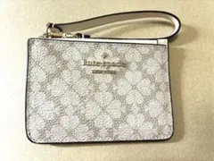 ケイトスペード　フラワー　カードケース　スリム財布　フラグメントケース　ベージュ