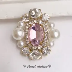 クリアピンク✨パール＆ビジューブローチ　エミリアウィズ エブリン