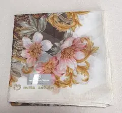 mila schon ハンカチ フラワーパターン　新品未使用　織り生地+金彩入り