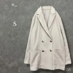エヌドット【S】リスタビュールテーラードダブルジャケット 薄手 ベージュ