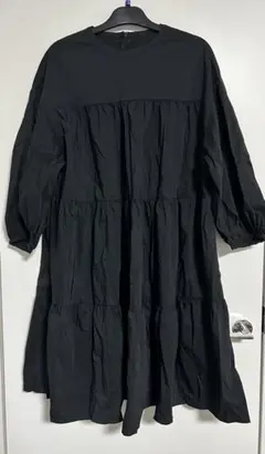 黒 ティアードデザイン チュニック