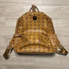 MCM リュック レザー BRW スタッズ ブラウン