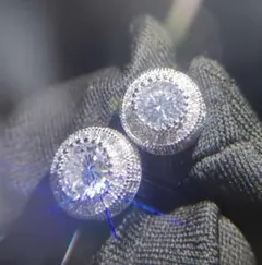 【残りわずか】シルバージルコニアピアススタッド両耳用　アバランチ スワロフスキー