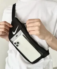 【NIKE】　ウエストポーチ　黒　スマホ操作可能