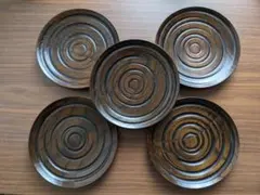 菓子皿 天然木 5枚セット 直径14.8cm