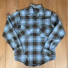60s 70s チェックシャツ ネルシャツ S