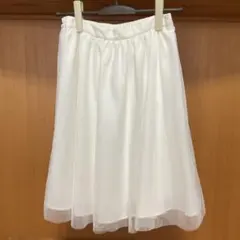 アロ　ホワイト メッシュ フレアスカート　Mのサムネイル