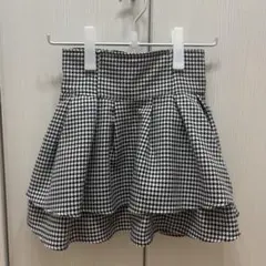 GRL インパン裏地付き千鳥柄フレアミニスカート　S[gm773]