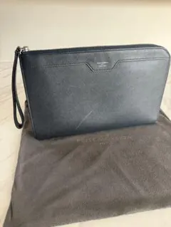 【Pelle Morbida】レザークラッチバッグ ネイビー（純正保存袋付き）