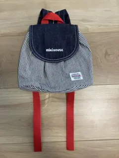 新品未使用品 タグ付き mikihouseミキハウス　ストライプ　ベビーリュック
