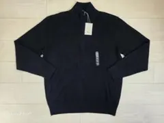 【新品】ユニクロ　カシミヤハーフジップセーター（XL・ネイビー）