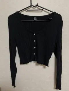 SHEIN ブラック クロップド丈 カーディガン【※9/2までセール】