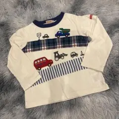 美品！ミキハウス 車刺繍 長袖カットソー 110