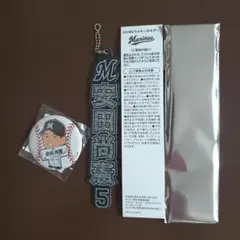 千葉ロッテマリーンズ安田尚憲BSW缶バッジとファンクラブ限定ラメキーホルダー