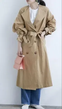 VIS ベージュ　トレンチコート　Mサイズ　《花粉ガード、撥水加工￼》