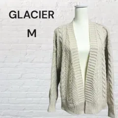 GLACIER ゆったり ケーブル編み ニットカーディガン ベージュ M