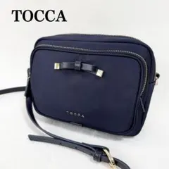【極美品】TOCCA ショルダーバッグ ネイビー ナイロン コンパクト リボンのサムネイル