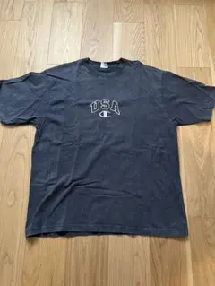 Champion バックプリント tee BLACK AUTHENTIC - メルカリ