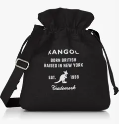 KANGOL 巾着型 ショルダーバッグ ブラックのサムネイル