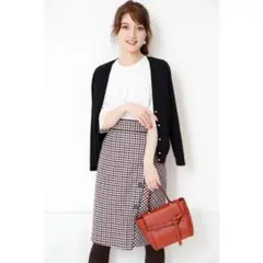 アプワイザーリッシェ カラーチェックタイトスカート ボルドー S