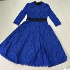 ほぼ未使用【ドレス】パーティードレス　レース　膝丈ワンピース　Mサイズ