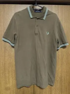 FRED PERRY フレッドペリーM12 ポロシャツ　M UK38 水色カーキ