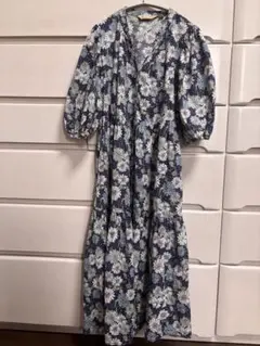 UNIQLO PAUL＆JOE 花柄Vネック半袖ロングワンピース