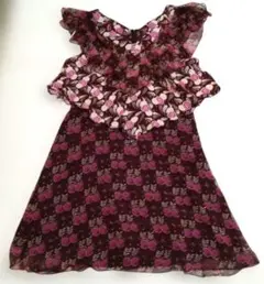 ANNA SUI アナスイ　ノースリーブシルクワンピース　希少 フリル USAのサムネイル