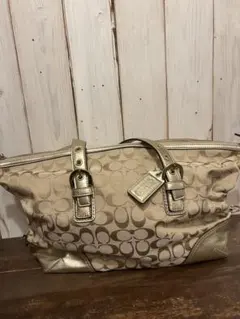 COACH ショルダーバッグ ベージュ ゴールド