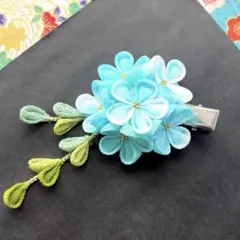 青　ネモフィラ　髪飾り　七五三　ひな祭り　卒業式　入学　結婚式　浴衣　袴　和装