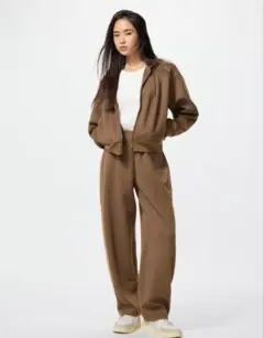 UNIQLO ドライスウェットカーブパンツ Sサイズ ブラウン