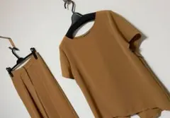 セオリーリュクスtheory luxeセットアップ からし色 トップス＆パンツ