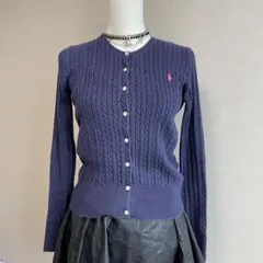 POLO RALPH LAUREN ロゴ ケーブル ニット カーディガン