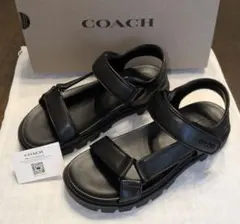 未使用 ☆ COACH レザースポーツサンダル ブラック 24cmのサムネイル