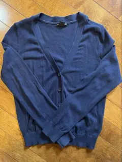 H&M ネイビー カーディガン S 無地