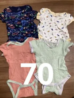 ベビー服 70 半袖肌着 ボディスーツ 4枚セット まとめ売り メッシュ GAP