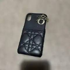給*ん様 Dior ロゴチャーム付き 黒レザーケース iPhone X 対応　希