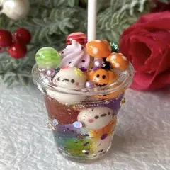 シマエナガちゃんのハロウィンドリンク　フェイクスイーツ　ミニチュア