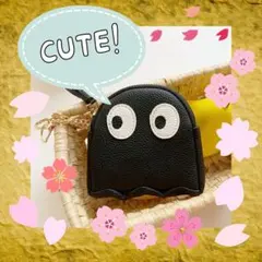 【ラスト1点】キョロっとフェイス　小銭ポーチ　小物入れ　黒