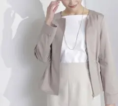 natural beauty basic ノーカラーブルゾン ブルゾン　S