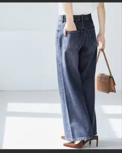 coca ローライズワイドデニム　S ブルーのサムネイル