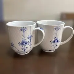 Royal Copenhagen 青い花模様 カップ 2個セット
