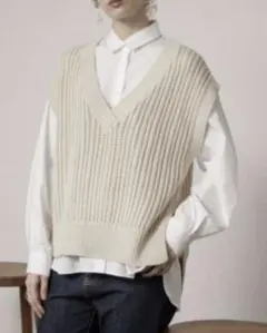 armonia. アルモニア ☆ 透かし編み ニットベスト ベージュ