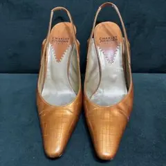 CHARLES JOURDAN サイズ5 ブラウン スリングバック ハイヒール