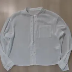 新品 GU ノーカラージャケット ホワイト Sのサムネイル