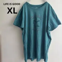 LIFE IS GOOD オーバーサイズ XL Tシャツ グリーン 半袖