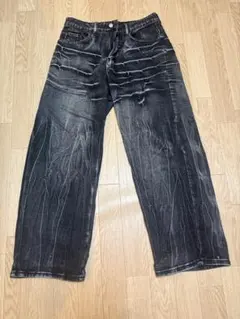 ダメージ加工 ブラックデニムパンツ swag