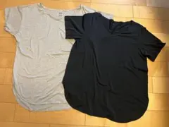 【ユニクロ】エアリズムシームレスVネックロングT ２枚セットM サイズ