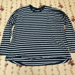 UNIQLOユニクロスムースコットンリラックスボーダーグリーン緑L未使用