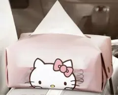 【新品-訳あり】ハローキティ ティッシュケース 部屋＆車用 ピンク